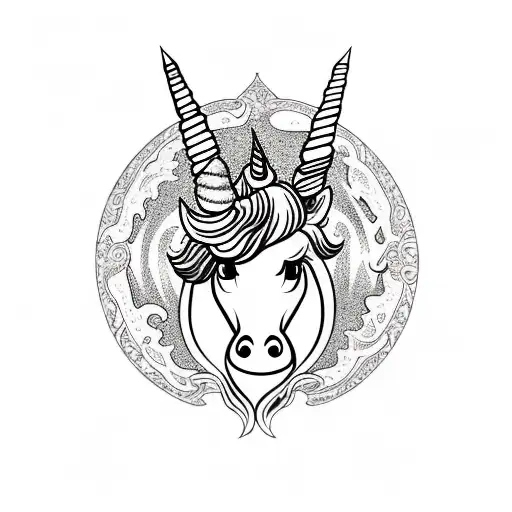 Unicorn Black On White