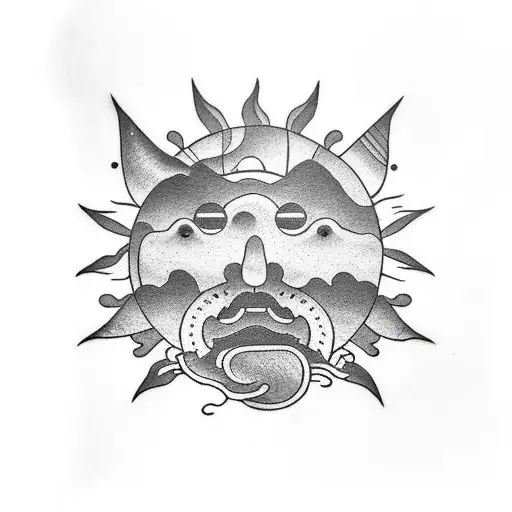 Simplist Sun With Thin Lines