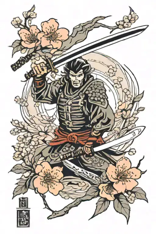 Katana And Cherry Blossoms