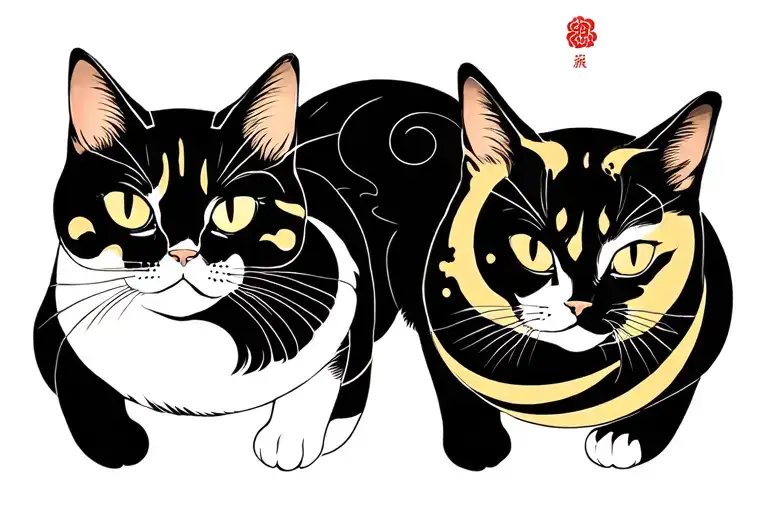 Sun Cat And Moon Cat