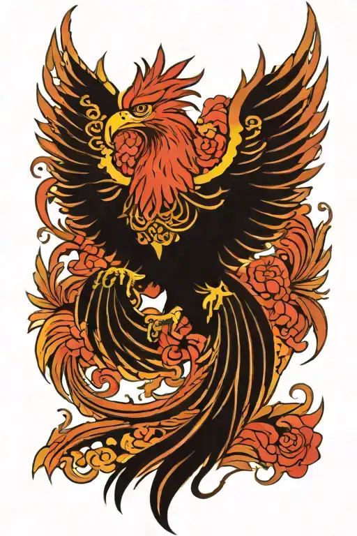Phoenix Rising Phoenix Wings Spread Bright