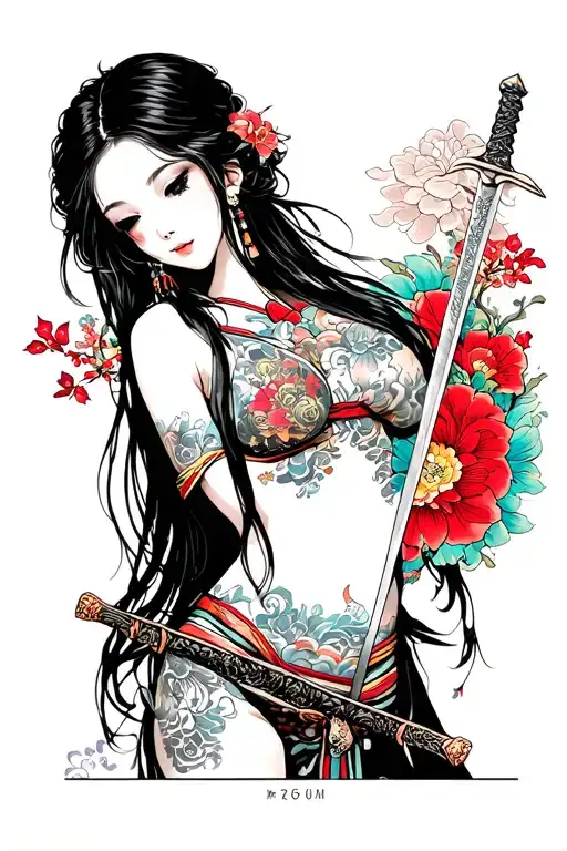 Sexy Japanese Girl With Sword