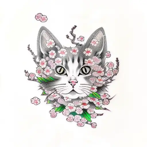 Cherry Blossom Cat