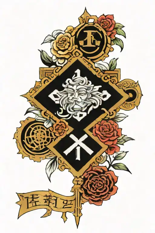 Roman Numeral Neck Tattoo Design