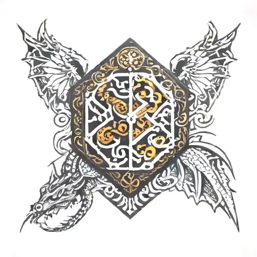 Dnd 20 Dice And Dragon Wrapped