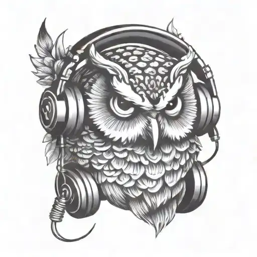 Owl With Headphones