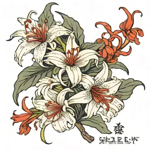 Spider Lilly Flowers And Quote