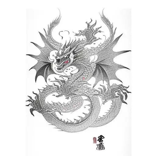 Dragon Black And Red