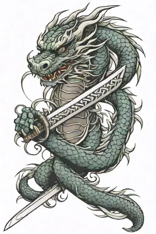 Dragon And Katana Sword