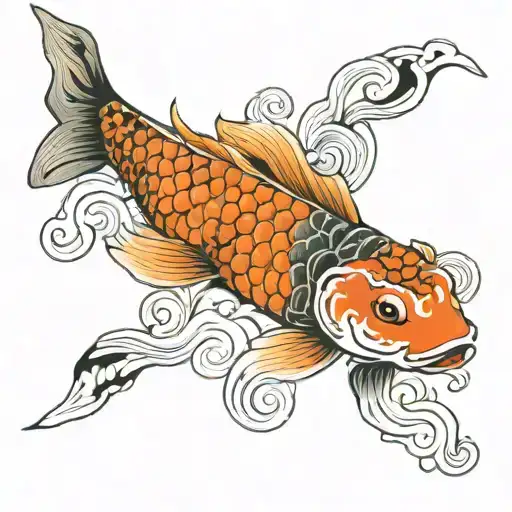 Koi Fish Sleeve Tattoo Featuring