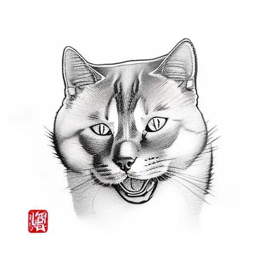 A Cat With A Gun Riding An Akita Inu