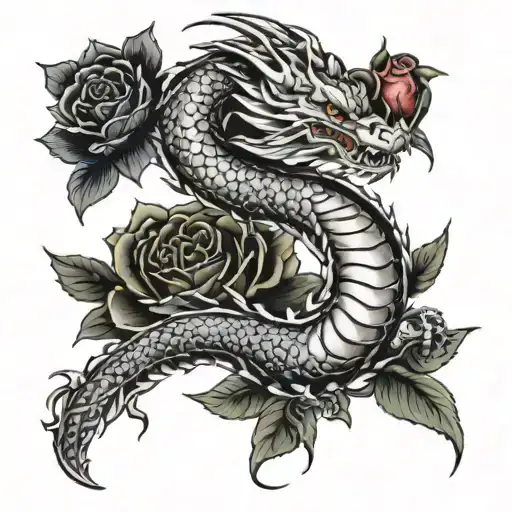 Dragon And Roses Reference Hidden
