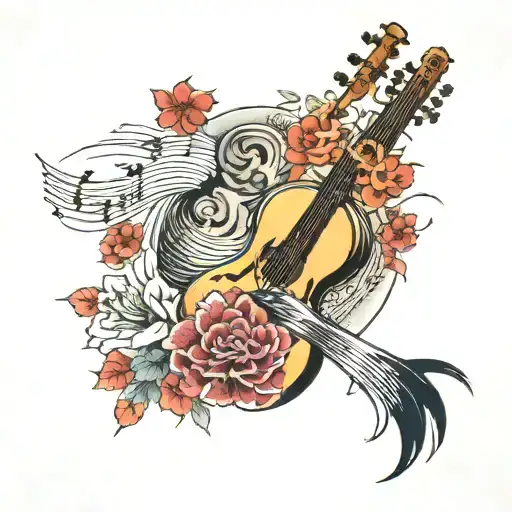 Japanese Style Featuring Music Sheet