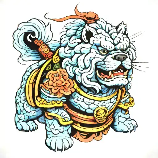 Blue Chow Chow Samurai Warrior