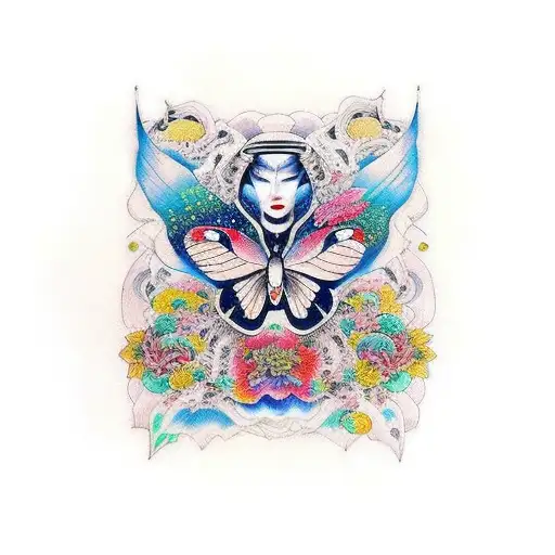 Madame Butterfly Opera Futuristic Space Art