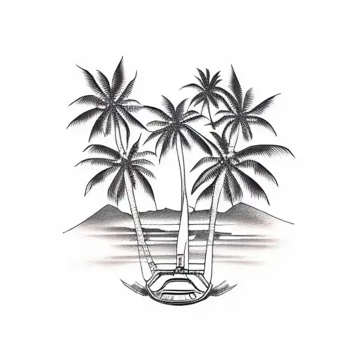 Palm Tree On Surboard