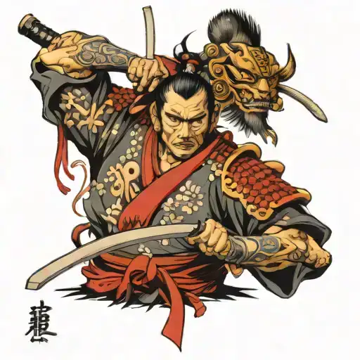 Samurai Warrior Holding
