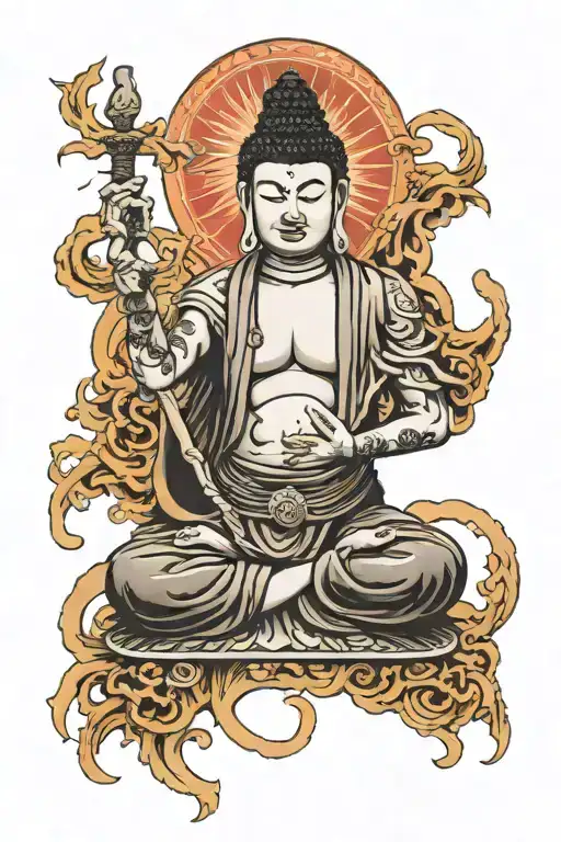 Half Buddha And Half Shiva