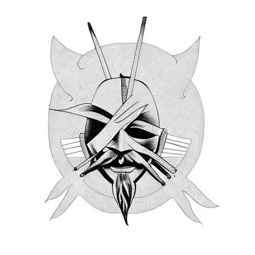 A Mask Left Side Guy Fawkes Mask And Right Side Ichigo Hollow Mask