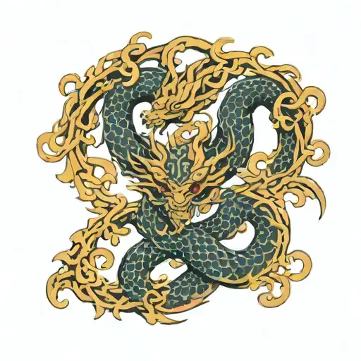 Celtic Dragon Intertwined
