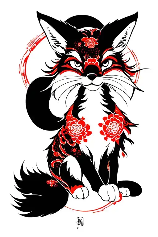Kitsune Fox Horimono Irezumi Inspired