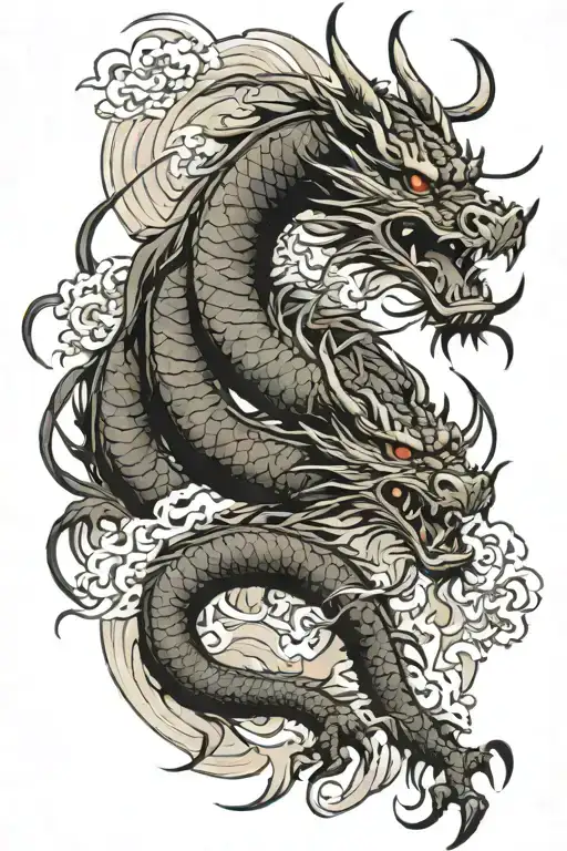 Dragon And Samurai Warrior