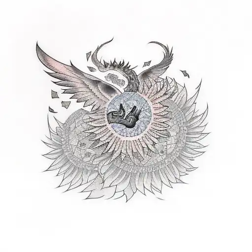 Pheonix With Sunflower