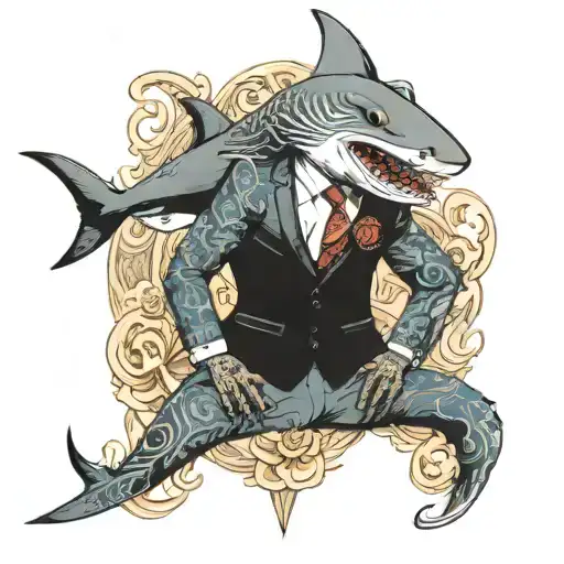 Shark In Suit Holding