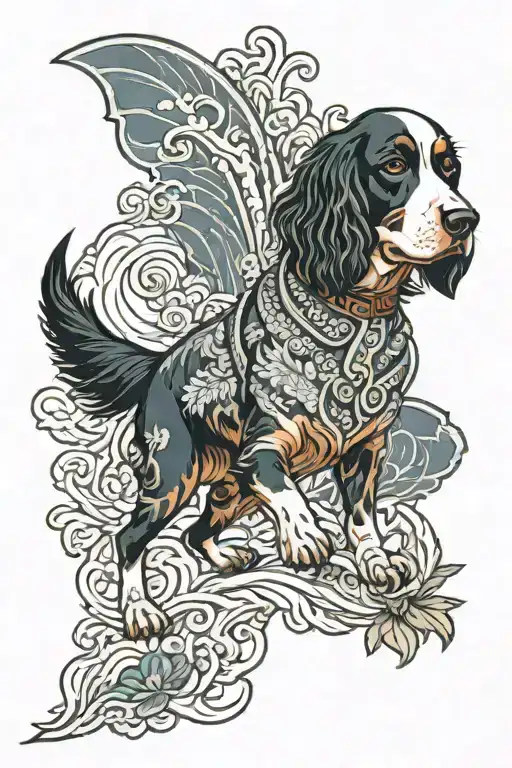 Hunting Spaniel Dog Playing