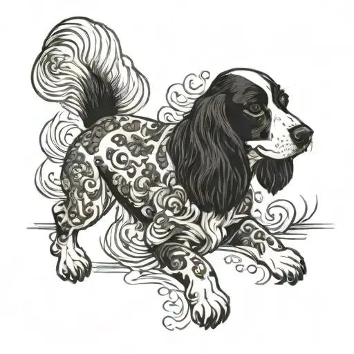 Hunting Spaniel Dog Playing