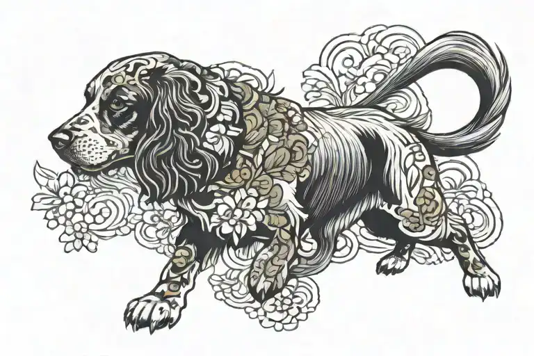 Hunting Spaniel Dog Playing