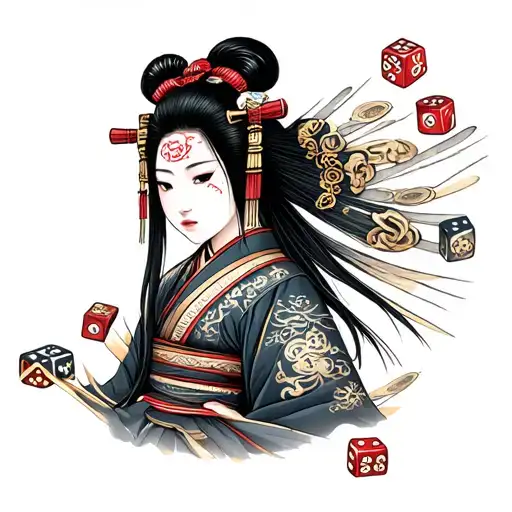 Samurai Women Money Dice