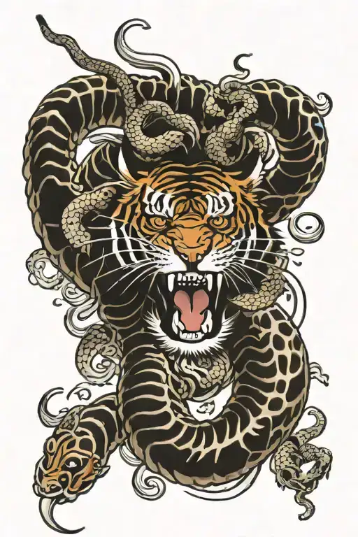 Battle Of Tiger And Snake
