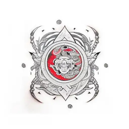 Black And Red Virus Scar