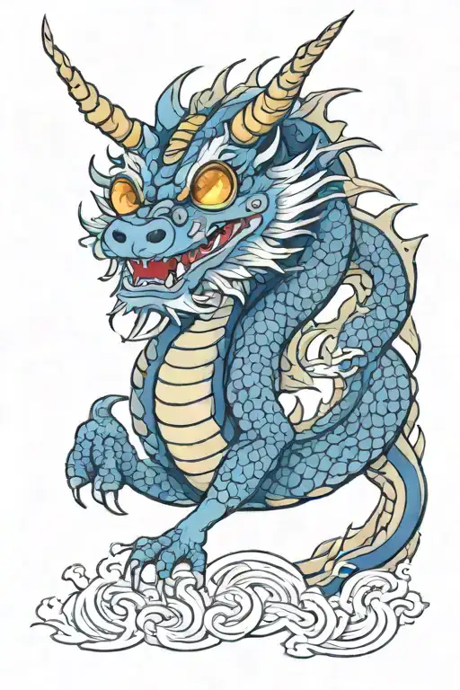 A Blue Dragon With Sunglasses