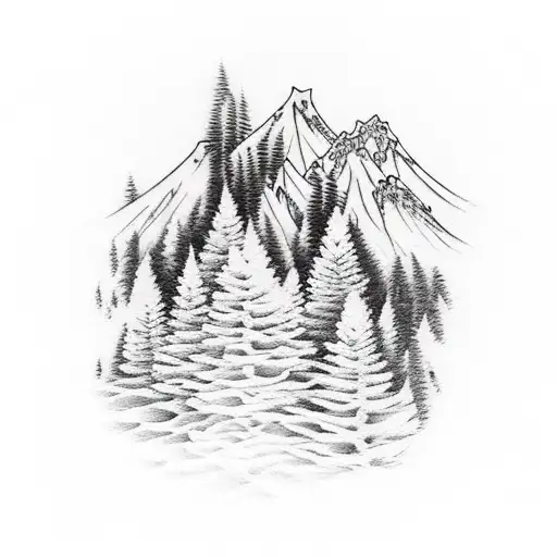 Mountain Trees Snow Trail Inner Bicep