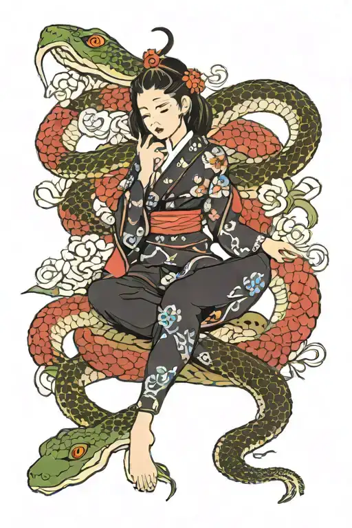 Girl With A Snake