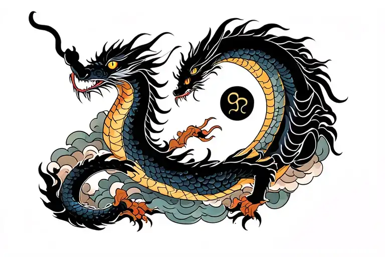 Dragon Tattoo Moon Cloud Transforming