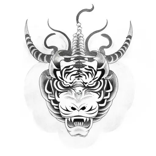 Oni Mask Snake Sword Tiger