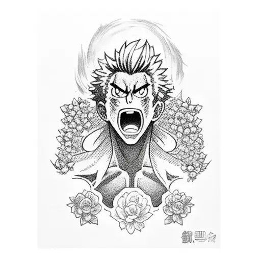 All Might From My Hero Academia With Flowers Background