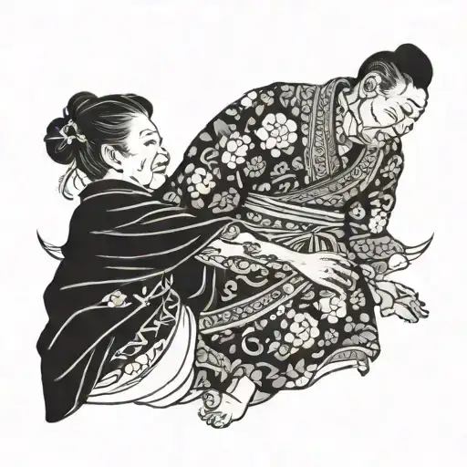 Grandmother And Grandson Holding Hands