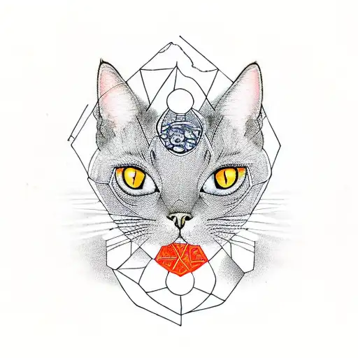Cat With Geometrical Forms