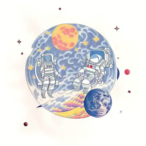 Astronaut Sitting On A Moon