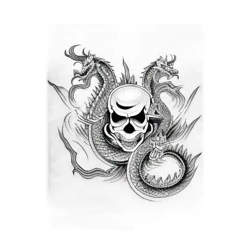 Dragon And Skull Sleeve