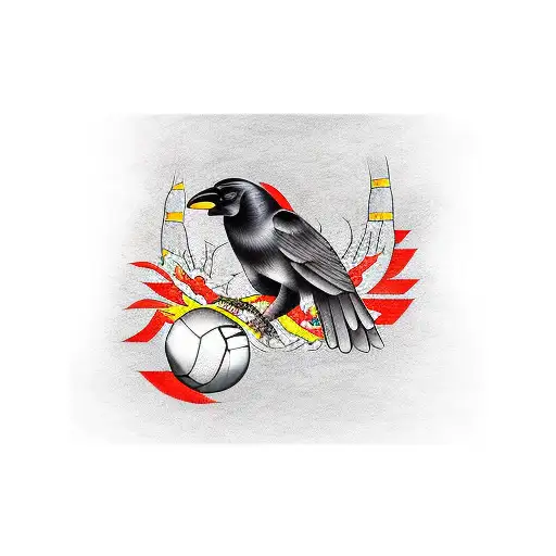 Crow With Volleyball