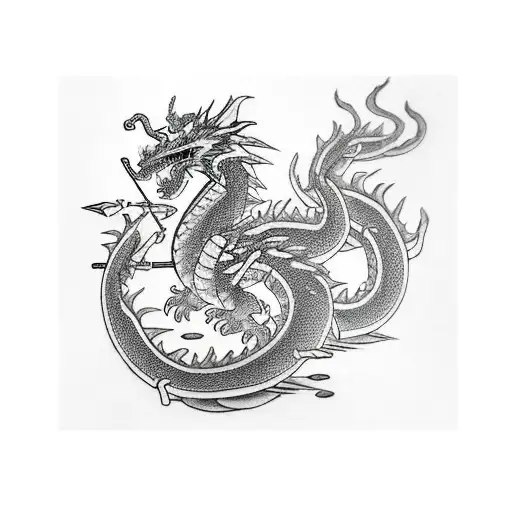 Smoke Dragon And Samurai