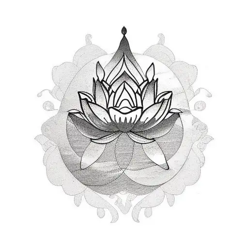 Lotus Flowers In A Pond