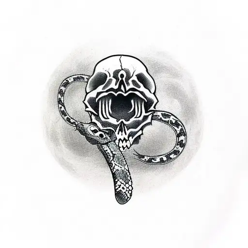 Skull With A Snake In The Eye