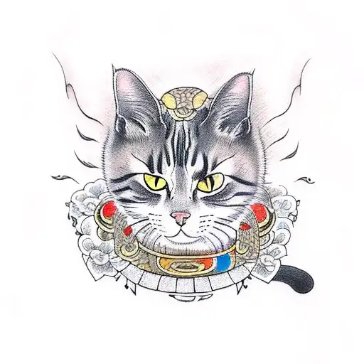 A Cat With A Fiery Collar