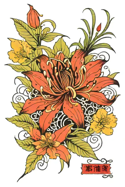 Black Scale And Red Spider Lily